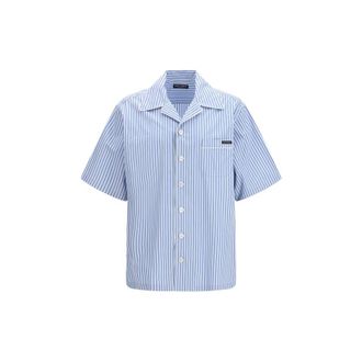 Dolce & Gabbana Blue Cotton Shortsleeve Mens Shirt