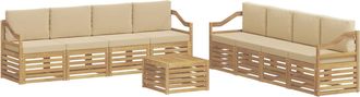 vidaXL Conjunto De Sof&aacute;s De Exterior 9 Uds. Y Beige Poli&eacute;ster Vidaxl