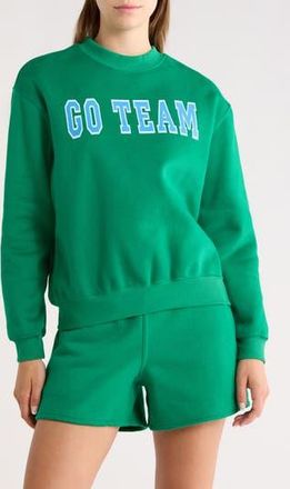 90 Degree by Reflex Varsity Vault Fleece Graphic Sweatshirt in Green at Nordstrom Rack, Size X-Large
