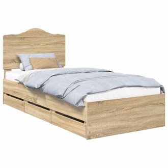 vidaXL Estructura De Cama Roble Sonoma 100 X 200 Cm Madera Ingenieril Vidaxl