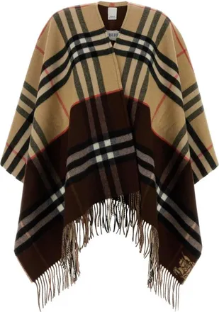 Burberry Geborduurde Kasjmierblend Reversible Cape - Dames - Ponchos - Veelkleurig - ONE Size - Kasjmier - Jassen