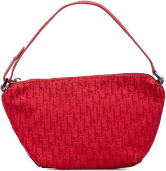 Dior 2003 Diorissimo Trotter Canvas Pochette handbag - women - Calf Leather/Canvas/Leather - One Size - Red