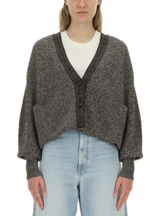 Sportmax Grey Knitted V Neck Cardigan