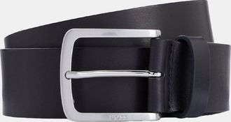 HUGO BOSS Accessories Boss Jor-V Logo Engraved Buckle Belt in Black