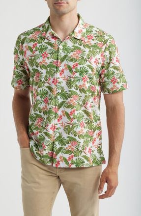 Tommy Bahama Bahama Coast Wild Grove IslandZone Short Sleeve Button-Up Shirt in Cloud at Nordstrom, Size Medium