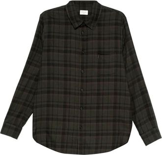 Saint Laurent Camicia Cassandre In Cotone A Quadri-Uomo