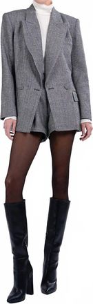 Parentezi Solene Blazer In Gray Herringbone