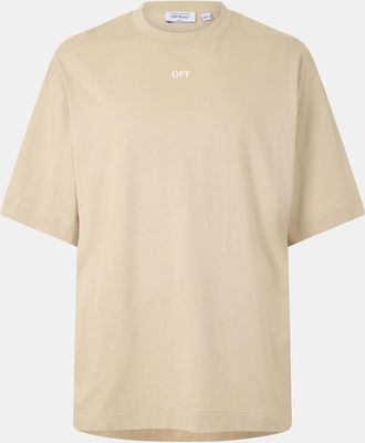 Off-white Mens Off White Arrow Skate Lettering Regular Fit T-Shirt in Brown/White - Size X-Large
