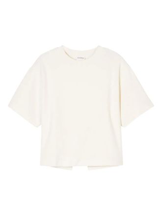 Closed fine-ribbed T-shirt - White