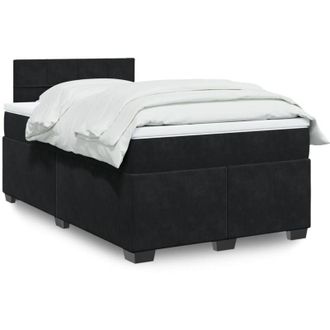 vidaXL Cama Box Spring Con Colch&oacute;n Terciopelo Negro 120x190 Cm Vidaxl