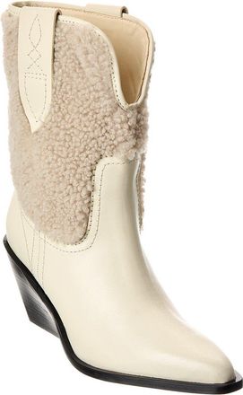 Free People Pitchfork Point Leather & Shearling Boot