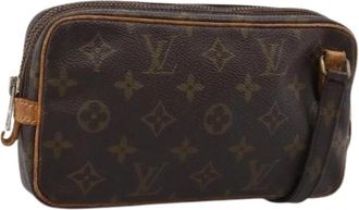 Louis Vuitton Pre-owned Monogram Canvas Shoulder Bag - Dames - Vintage Schoudertas - Bruin - ONE Size - Leer - Vintage