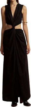 Marina Moscone Lightweight Wool Twist Dress In Black