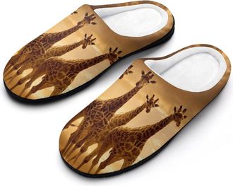 Generic Giraffe Wild Animal Men Slippers Funny House Shoes Cotton Slipper for Indoor Outdoor