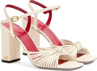 Valentino Garavani Annet Block Heel Sandal in Ivory at Nordstrom, Size 10.5Us