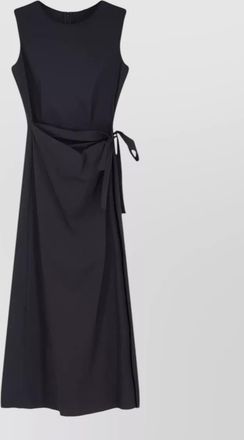 Aspesi maxi cotton blend wrap bow dress