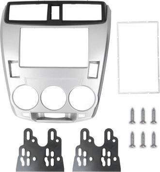 OEM Marco Para Panel De Navegaci&oacute;n De Audio Dvd, Radio Est&eacute;reo 2din, Color Plata, Apto Para Honda City 2008-2013
