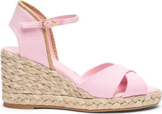 Stuart Weitzman Mirela II Espadrille Wedge - Dames - Sleehakken - Roze - 41 EU - Jute - Schoenen