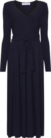 Proenza Schouler Zwarte Maxi Wikkeljurk - Dames - Maxi kleedjes - Zwart - L - Polyester - Kleedjes