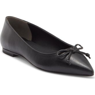 Stuart Weitzman Gabby Pointed Toe Bow Flat in Black at Nordstrom Rack, Size 6.5