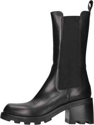 Elena Iachi Carro Beatles Enkellaars - Dames - Schoenen - Zwart - Maat: 39 EU Leer