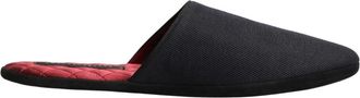 Dolce & Gabbana Wool Cotton Chevron Slippers - Heren - Pantoffels - Zwart - 41 EU - Katoen - Schoenen