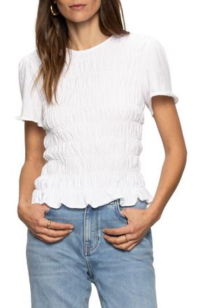 Sanctuary Better Together Smocked Top in White at Nordstrom, Size Large