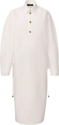 Fabiana Filippi Chemisier midi con coulisse - Bianco