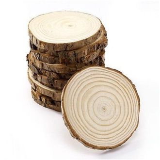 Trade Shop Trade Shop - Set 12 Sottobicchieri + 2 Sottobottiglie In Legno Dischi Albero Cucina Tavolo Design