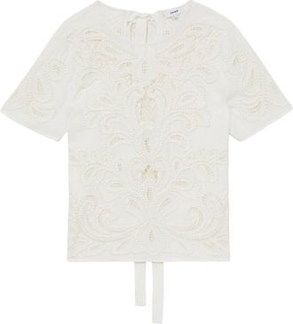 Reiss Iyla Floral Cut Out Top