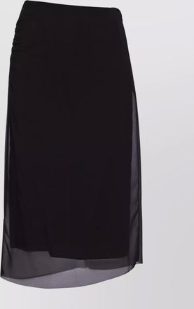Prada georgette knee-length pencil skirt with rear slit