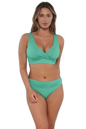 Sunsets Elsie Bikini Swimsuit Top - F Cup in Aqua Mist Sandbar Rib at Nordstrom, Size 40