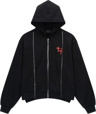Rta Ren Planetary Layered Zip Graphic Hoodie in Black Planetary at Nordstrom, Size Xxx-Large