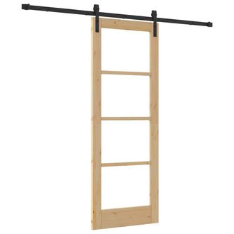 Berkfield Home Sliding Door with Hardware Set ORKDAL73.5x198.5 cm in Beige | Size: 73.5x198.5 cm