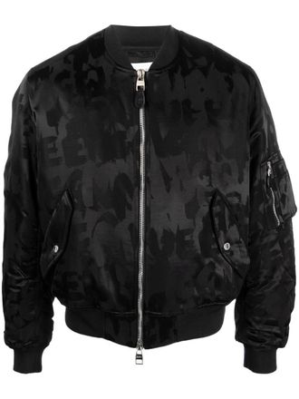 Alexander McQueen Bomberjack met logoprint - Zwart