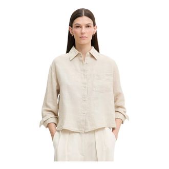 Marc O'Polo Dames, Blouses & Shirts, Beige, Maat: M Linnen