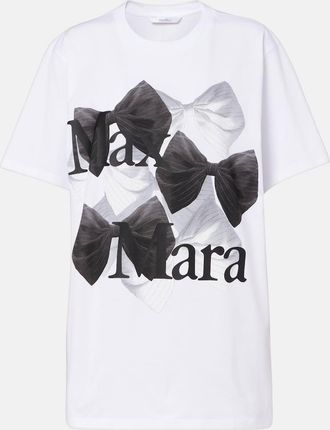 Max Mara T-shirt in jersey di cotone con logo Sequoia