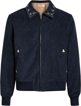 Cherry Los Angeles Charro ribfluwelen jack met borduurwerk - Blauw