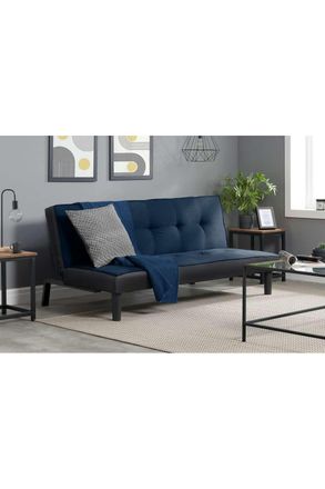 Birlea Velvet Sofa Bed Aurora 3 Seater Settee Modern Fabric in Navy