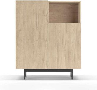 HERDASA Herdasa - Mueble Auxiliar Modelo-602-1 Acabado Roble, 110 Cm (alto) X 90 Cm (ancho) X 34 Cm (prof.)