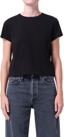 A Gold E Adine Shrunken Supima Cotton T-Shirt in Black at Nordstrom, Size Medium