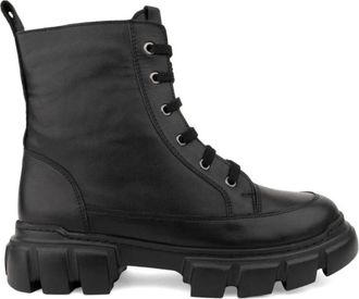 Sergio Moretti Enkellaarsjes - Dames - Veterlaarzen - Zwart - 40 EU - Leer - Schoenen