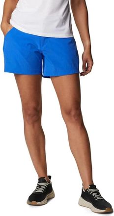 Columbia Womens Columbia PFG Coral Point III Shorts Blue 7 Inseam Elastic Waist JZZ498