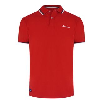 Aquascutum Active Katoenen Gestreepte Polo, Sneldrogend, Rood Poloshirt