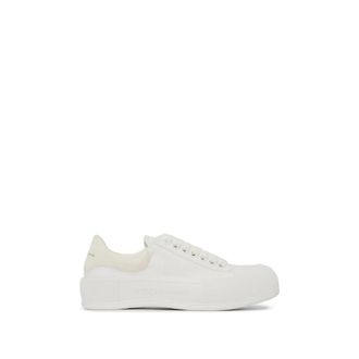 Alexander McQueen Alexander McQueen, Sneakers, female, White, Size: 10 US Sporty Slip-On Lace-Up Sneakers
