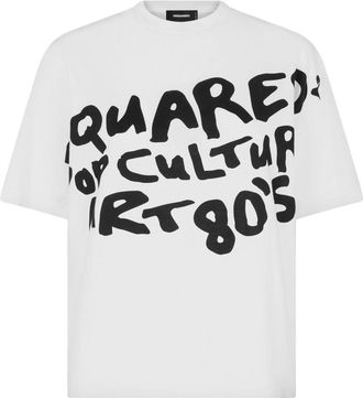 Dsquared2 logo-print stretch-cotton T-shirt - women - Spandex/Elastane/Cotton/Cotton - S - White