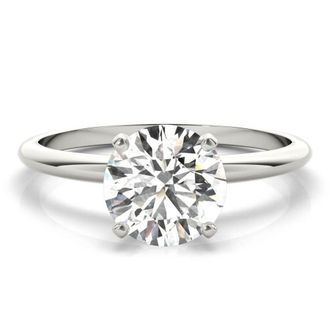 Grown Brilliance 3 Carat Round Lab Grown Solitaire Diamond Engagement Ring in 14K White Gold, G-H Color, VSSI Clarity, Gift Box Included
