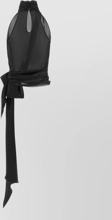 Balmain silk halterneck draped blouse