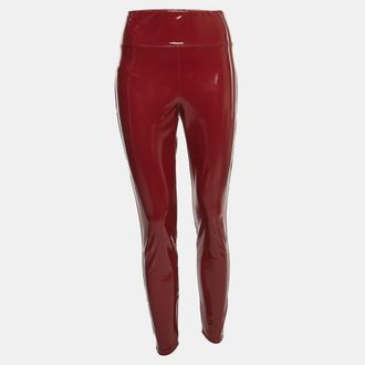 Heroine Sport Heroine Sport Red Faux Leather Blade Leggings