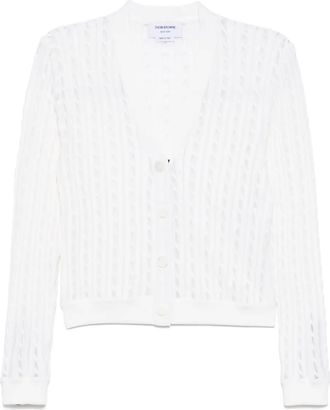 Thom Browne Cardigan con scollo a V - Bianco